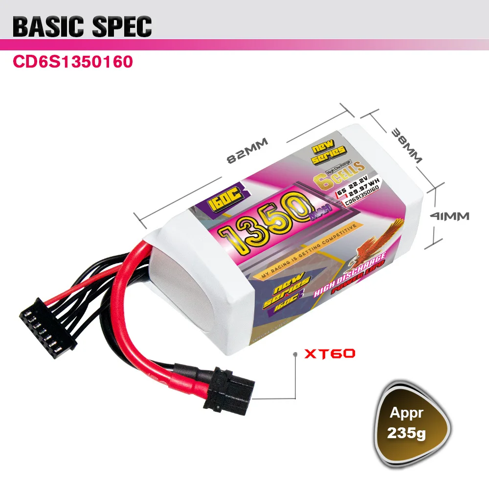 CODDAR 1350MAH 4S 6S 8S 14.8V 22.2V 29.6V 160C XT60 for RC Car Boat RC Drone FPV Quadcopter Helicopter Aircraft battery