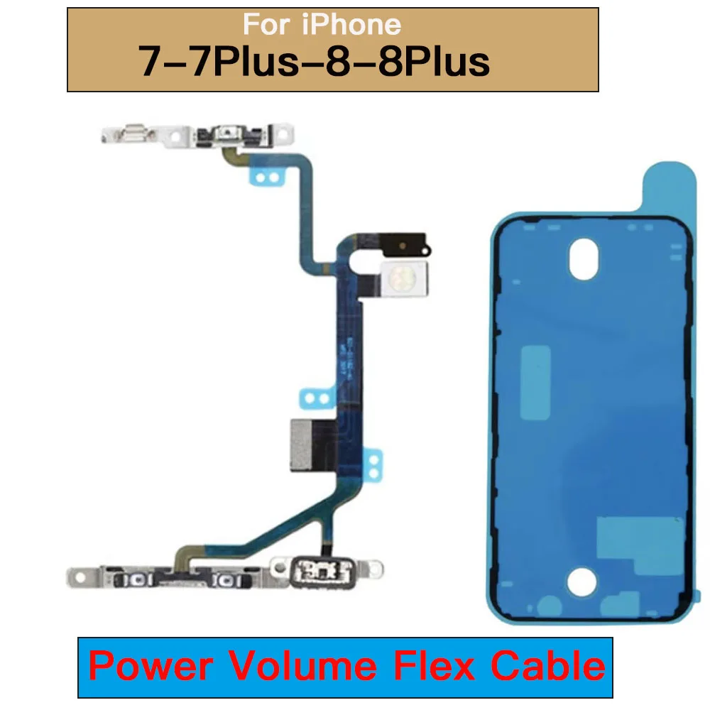 Power Volume Button Flex Cable For iPhone 7 7Plus 8 8 Plus On/Off Control Flash Light Mic Microphone & Mute Button