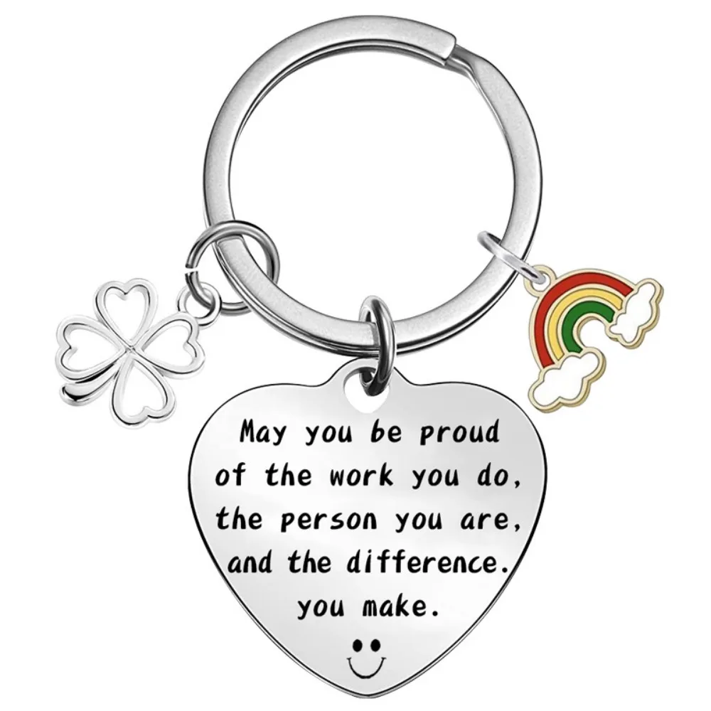 Funny Inspirational May You Be Proud Rainbow Keychain Stainless Steel Jewelry Gift A Volte Dimentichi Stainless Steel Pendant