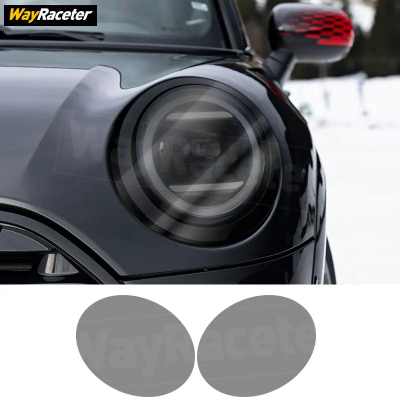 

2 Pcs Car Headlight Protective Film Transparent Smoked Black TPU Sticker For MINI Hatch 2024 F66 F65 F67 J01 SE Cooper 2025 JCW