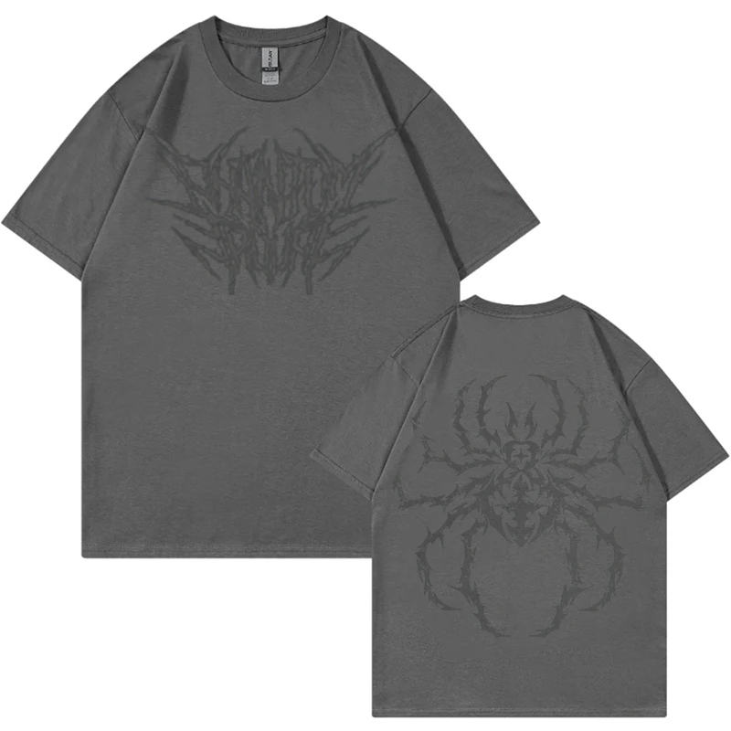 Men's Cotton T-Shirt Y2k Spider Tentacles Printed Pattern Short Sleeve Casual Fitness Jogging Unisex Top Oversized Loose T-Shirt