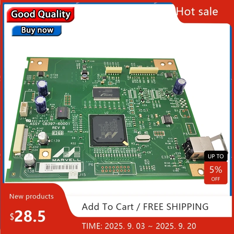 1PCX New oringal for HP M1005 M1005 1005 Formatter Board CB397-60001 M1005 Main board mother board printer parts on sale