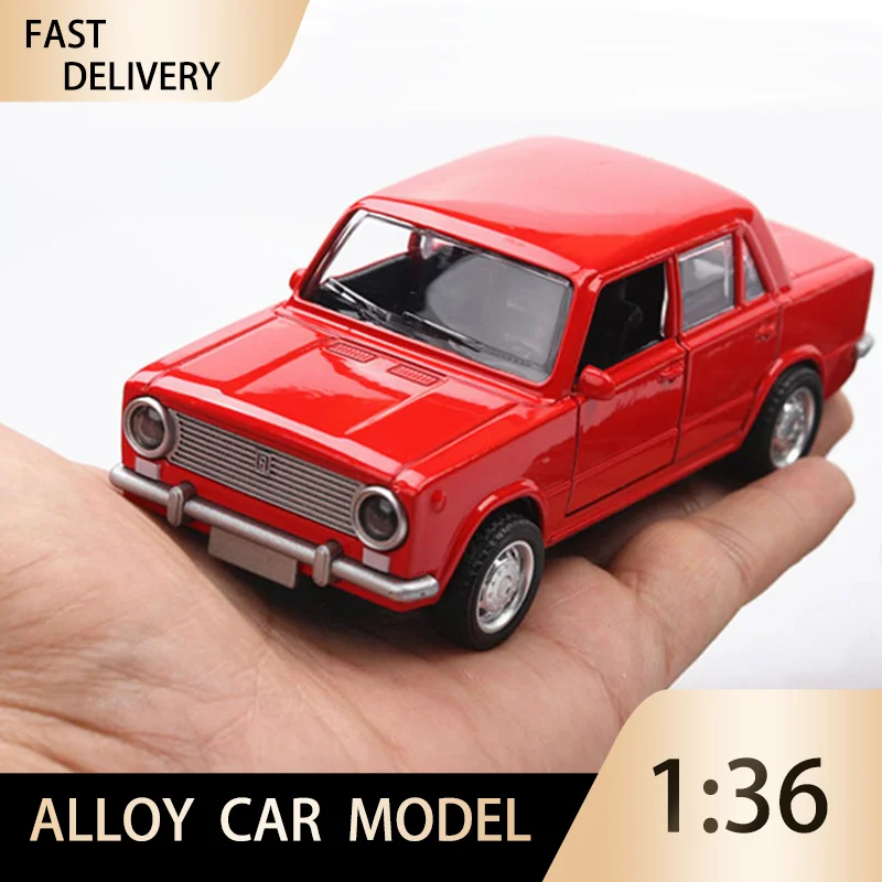 

1:36 LADA Alloy Car Model Diecast Toys Vehicles Light & Sound Effect Car For Boys Birthday Gifts Kids Toys Cars