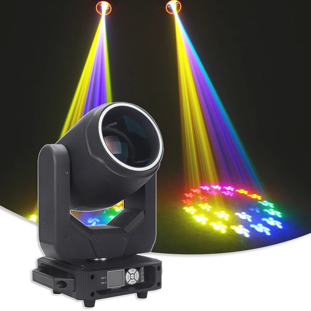 LED 200w RGB Beam Spot Moving Head Rainbow Effect Wash Strobe Wedding Party Stage Lighting With Neon Dj Disco DMX Lamp