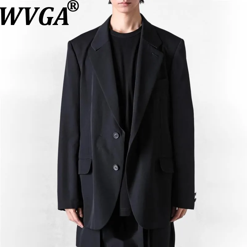WVGA Spring Autumn New Men Business Wool Thick Blazer Niche Chic Casual Versatile Deconstructed Minimalist Style Coat Ins W26256