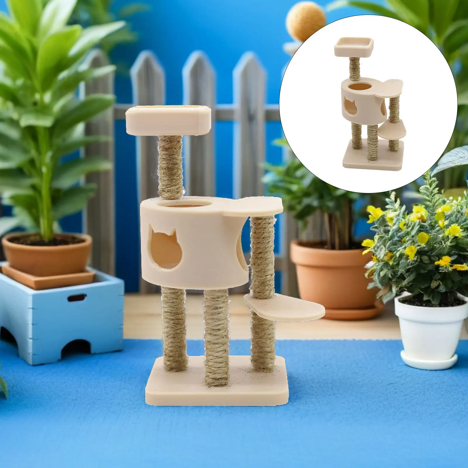 

Miniature Cat Tree for 1:12 Dollhouse Multi-Layer Tiny Climbing Frame Plastic Mini House Furniture Ornament Dollhouse Pet