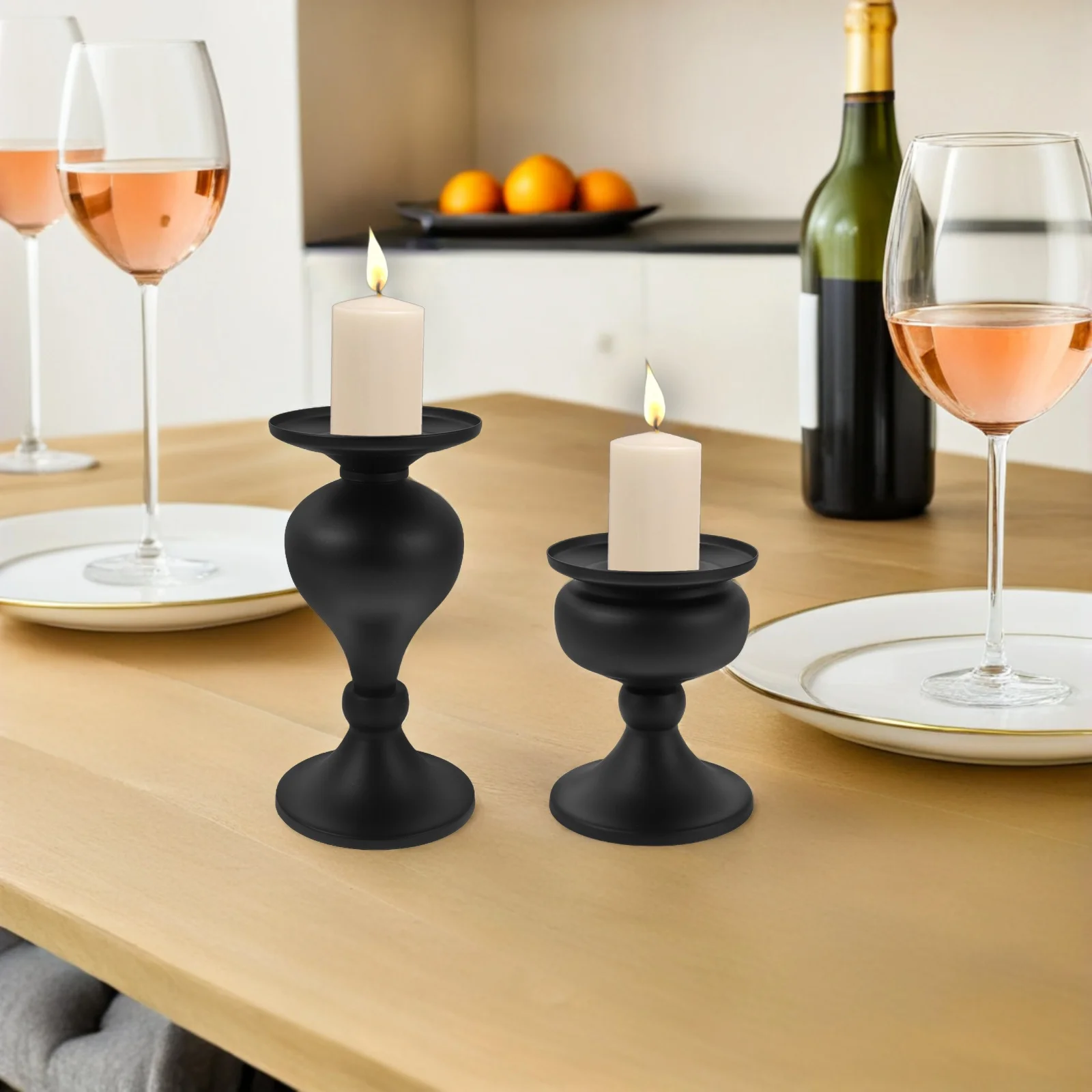 2 قطعة أصحاب المعادن خمر أنيقة تفتق حامل الجدول محور الزفاف عشاء ديكور حامل شمعدان الجدول #6