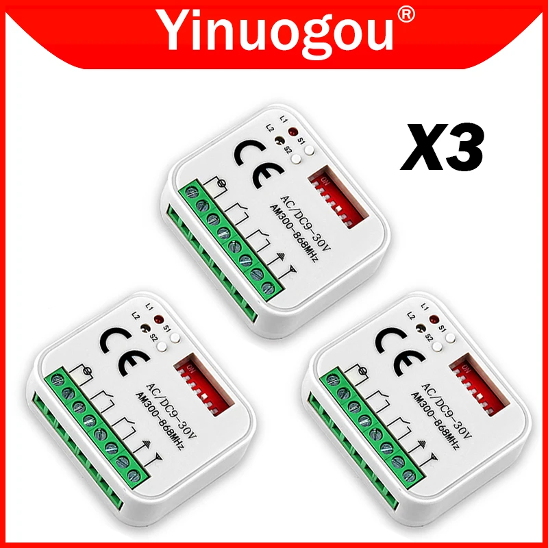 3PCS Universal RX-MULTI Receiver 433 a 868 mhz 300MHz-868MHz Garage Door Remote Control Receiver Gate Control Opener Transmitter