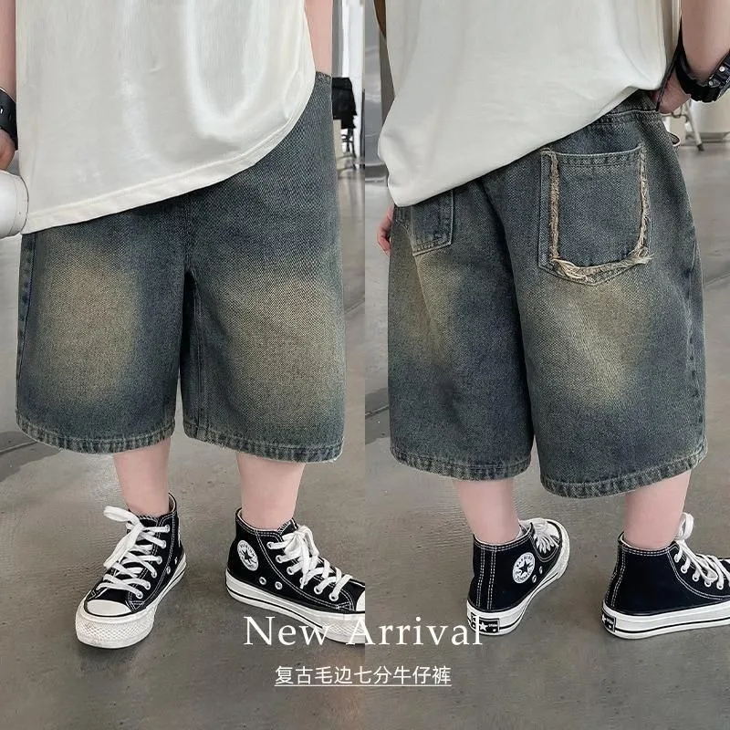 1-10 Jahre Jungen-Jeansshorts RAISE, lockere Sommer-Kindershorts mit elastischem Bund, lässige Shorts für Kleinkinder und Babys, Jungen-Jeansshorts – Detail 5