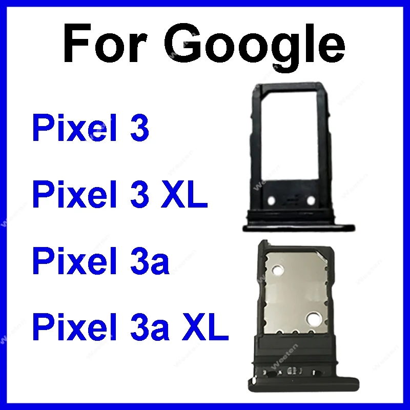 For Google Pixel 3 SIM Card Tray Replacement SIM Card Slot Holder with Metal Tray + Rubber Gasket for Pixel 3 XL Pixel 3a XL