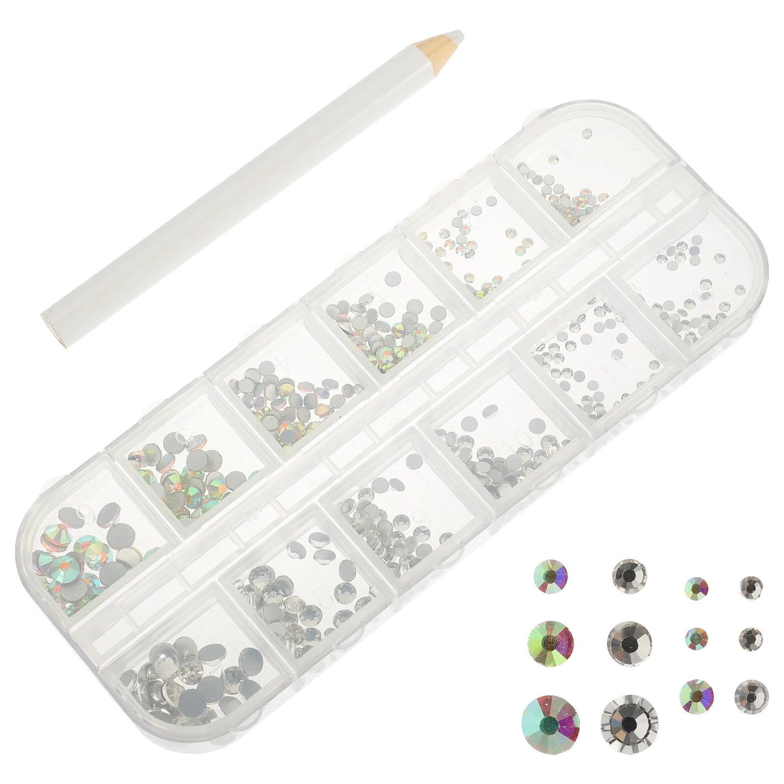 1Set Flatback Nail Rhinestones Charms Pickup Pencil DIY Nail Art Bling Decorations for Nails Crafts Clothes Shoes