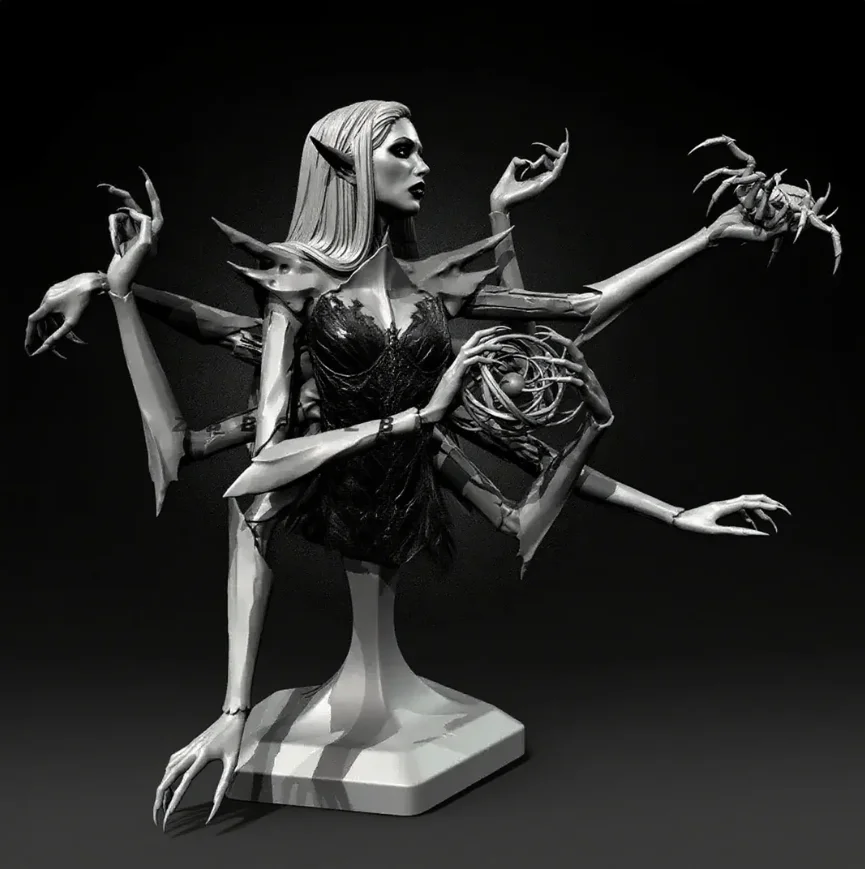 

Overall heights 70mm 90mm Resin model kit Assembled model colorless Half body portrait of a beauty TD-7455/3D