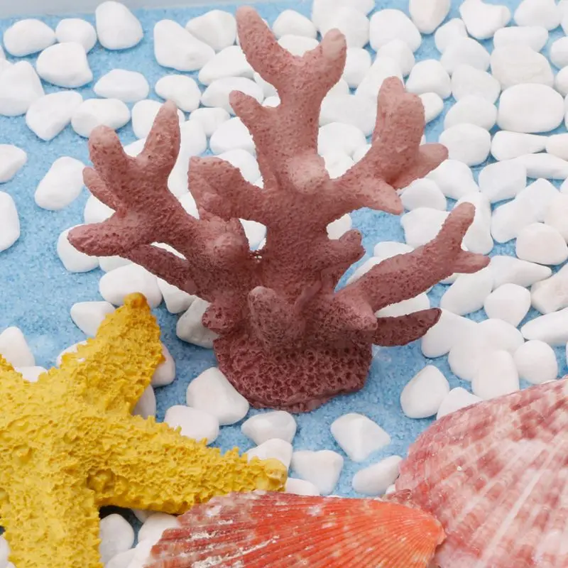 F92B Aquarium Coral Decor Small Artificial Resin Coral Ornaments Safe and Harmless