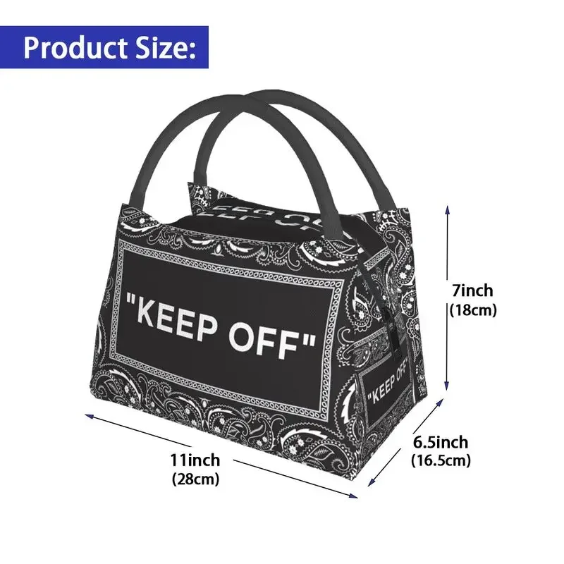 KEEP OFF Insulated Lunch Bags for Outdoor Picnic Hype Rug Pattern Leakproof Thermal Cooler Bento Box Women