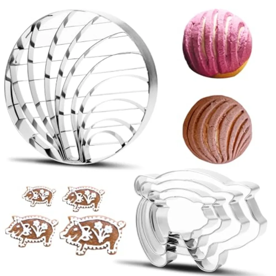 

Coha Cutter Mexican Mold 4.29 Ih with Pig Ce Cutter Set Stainless Steel Stainless Steel Pan Dulce Mold Two Sided Coha Stamp f