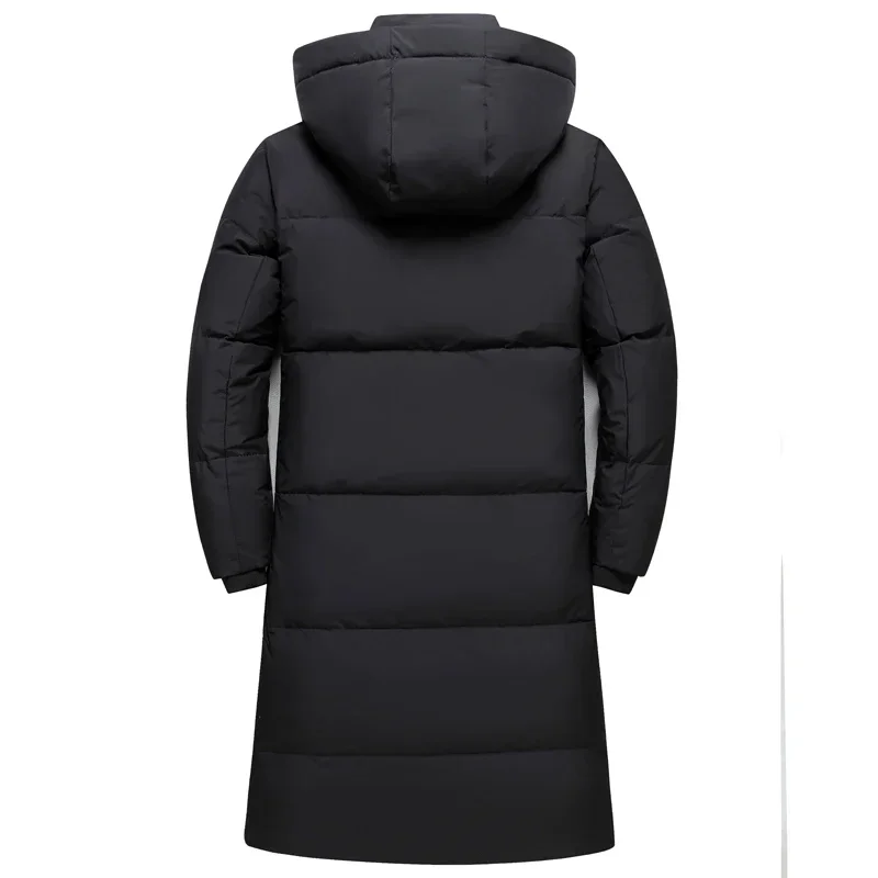 2024 New Arrival Winter Down Jackets Men Overcoat Fashion Thicken Warm 90% White Duck Down Coats for Men Hooded Black Long Parka