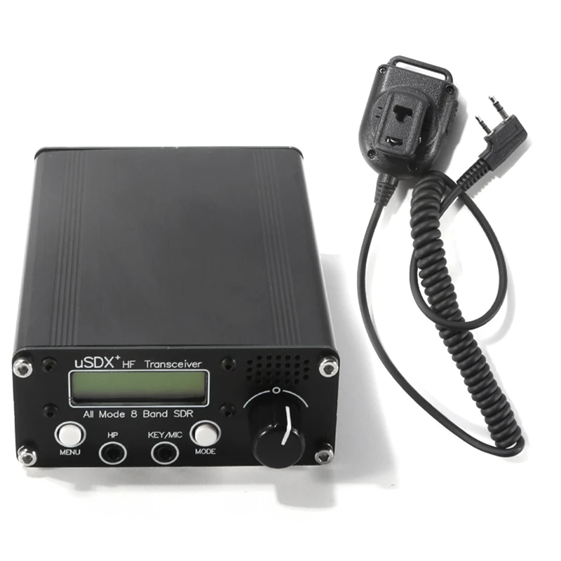 USDR USDX+Plus V2 8-Band SDR Transceiver HF SSB QRP LCD With Display Speaker Microphone HF Transceiver With EU Plug Durable