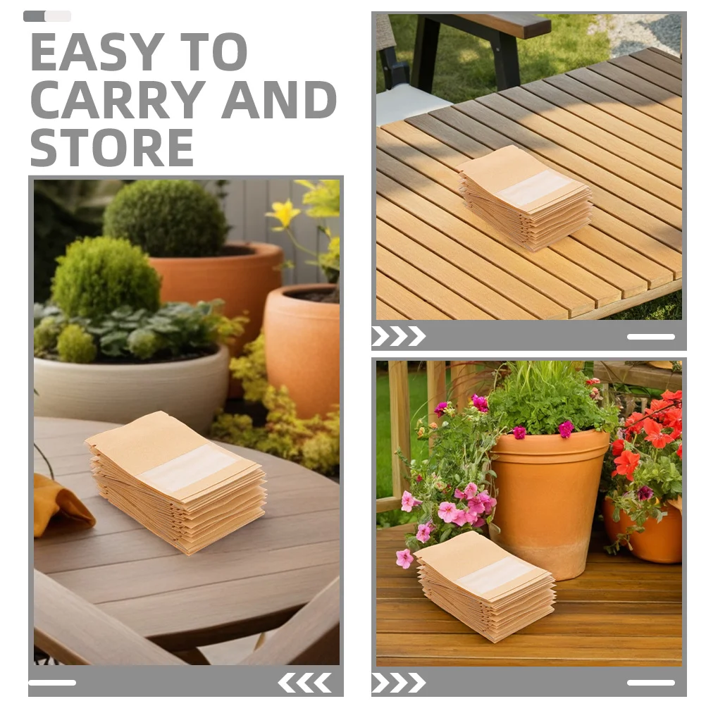 100Pcs Paper Seed Packets with Transparent View Window Kraft Envelopes for Gardeners Seed Storage Protection Reusable Small