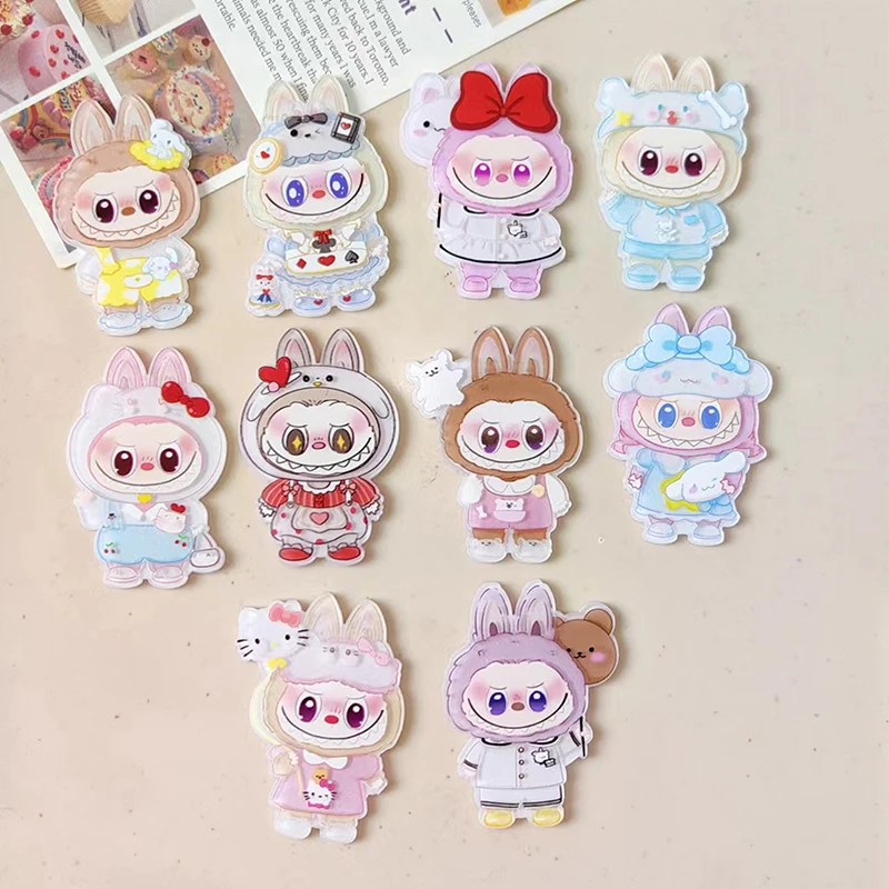 1PC Acrylic Cartoon Cute Labubu Hair Clip Charm DIY Decoration Hair Accessories Sweet Cartoon Animal Hairpin