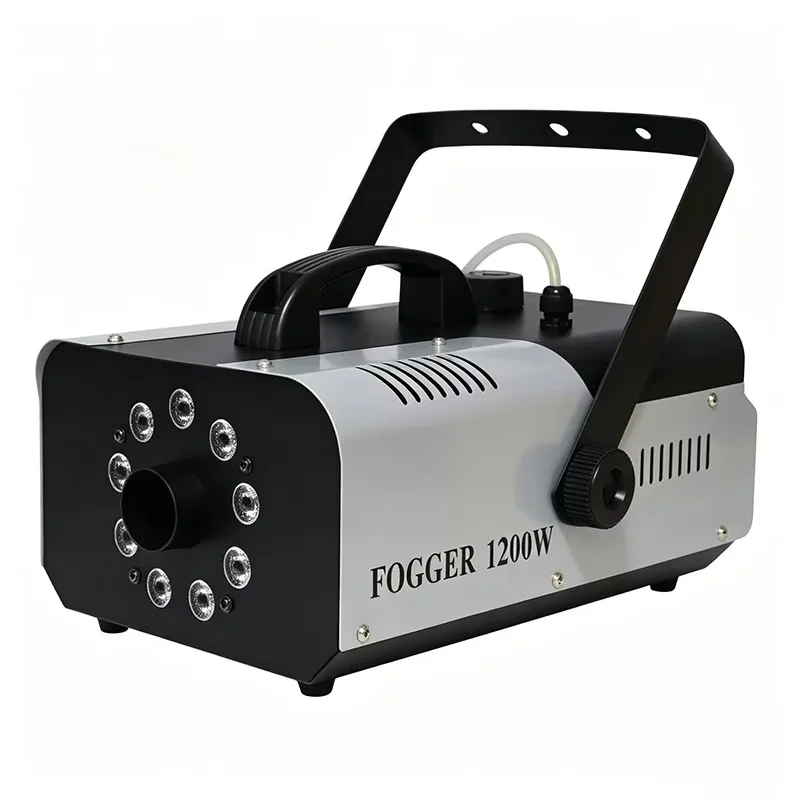 1200W 9LED Smoke Machine DMX Wireless Remote 2L OilTank 4Min Preheating 10m Jet Range Stage Effect For Party Halloween Christmas
