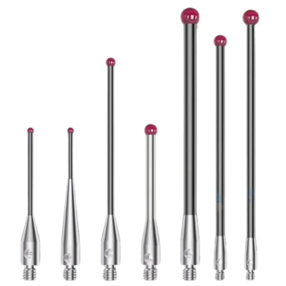 Three dimensional probe, three coordinate measuring probe, ruby gauge probe, stainless steel measuring rod M2/M3