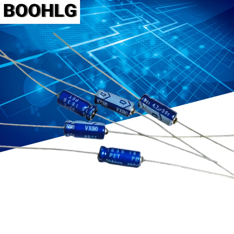 10PCS imported horizontal axial polarized filter electrolytic capacitor 35v 4.7uf 5X13mm