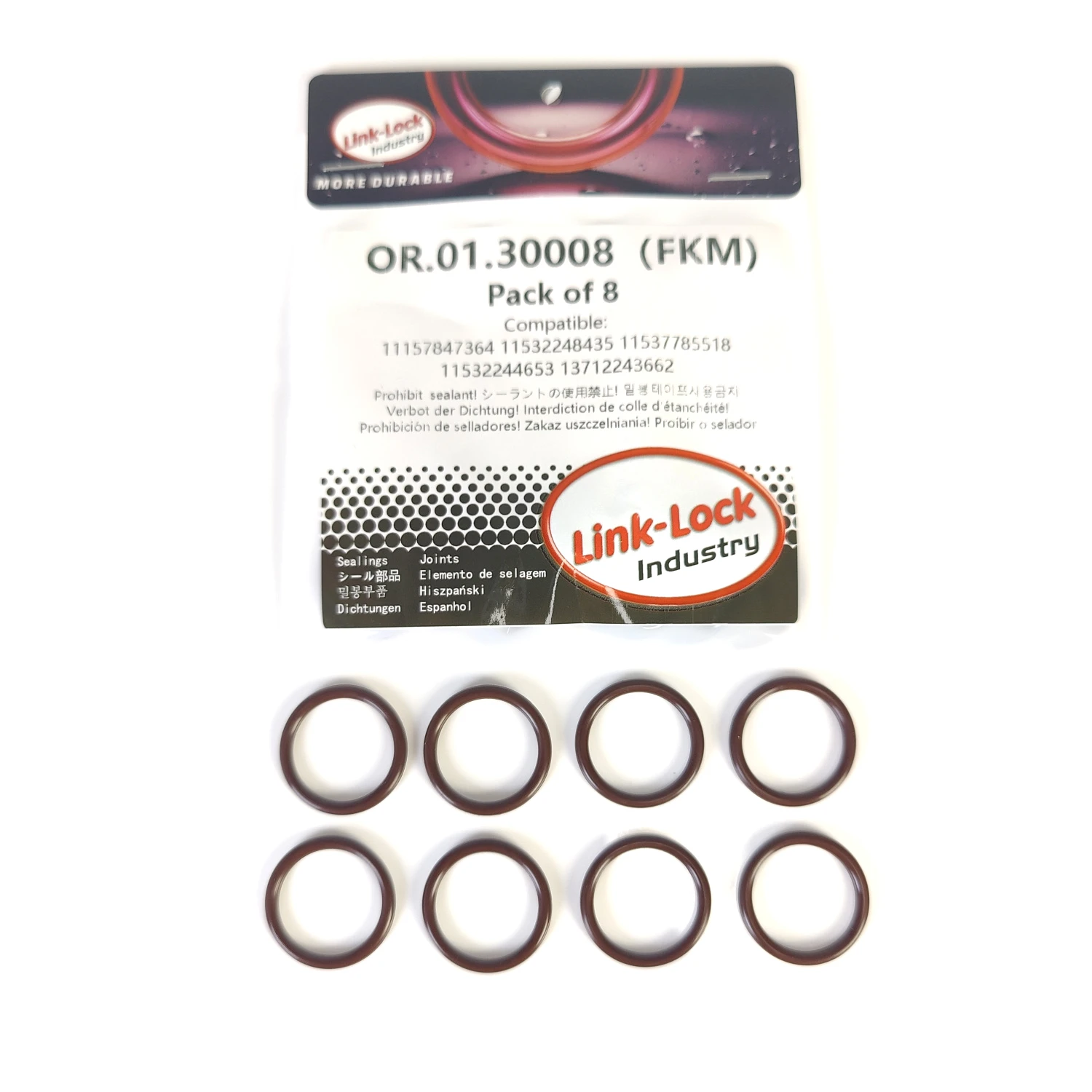 8PCS FKM Viton OR.01.30008 Engine Intake Pipe O-Ring 11157847364 11532248435 11537785518 11532244653 13712243662 for BMW N63 S63