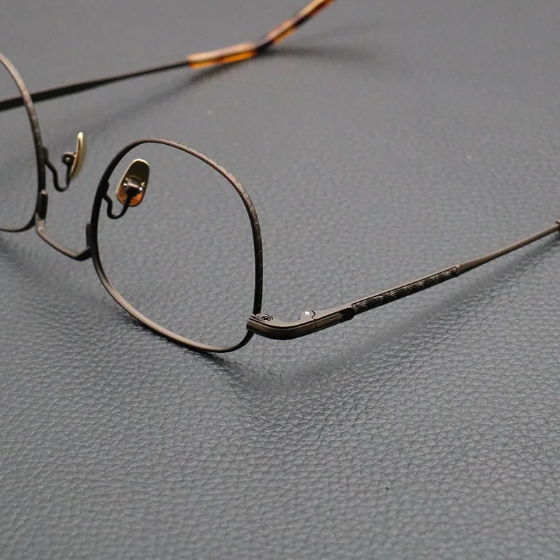 

Japanese Brand Designer Handmade Eyeglasses Frame Trend Men's Ultralight Pure Titanium Retro Square Glasses Niche Style 2025
