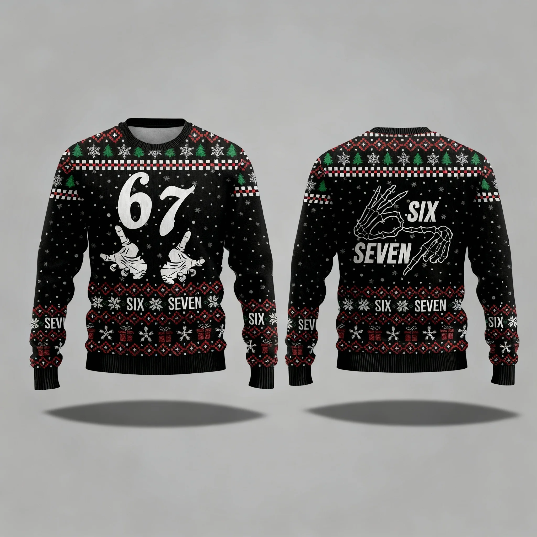 

Популярный рождественский свитер Genie Six Seven Gesture, уродливый свитер, толстовка с капюшоном для рождественской вечеринки, размер для взрослых, осенне-зимняя новая коллекция