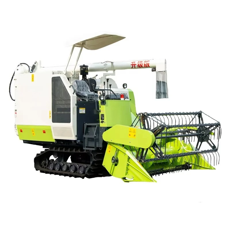 Crawler Rice Combine Harvester Easy Maintenance Structure Simplifies Daily Filter And Track Inspection For Local Farm Operators