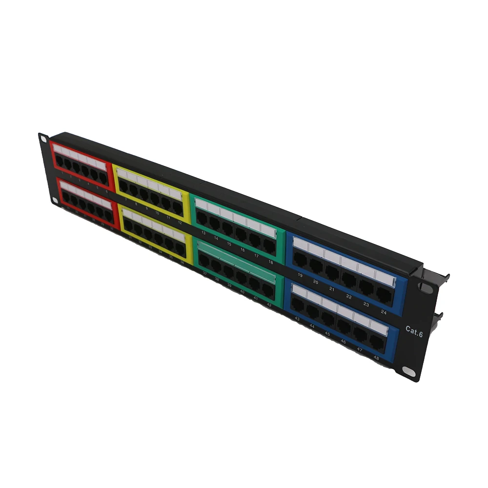Colorful Rack Mount 48 Port Patch Panel RJ45 Port |2U 19