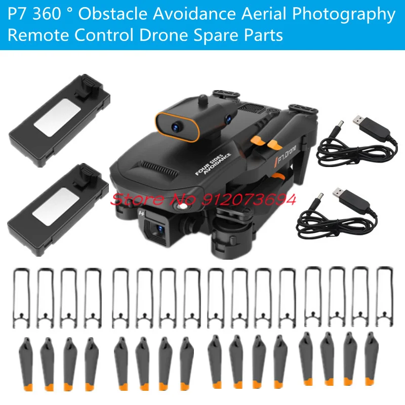 P7 8K 360° Obstacle Avoidance RC Drone Quadcopter Helicopter Spare Parts 3.7V 1800MAH Battery/Propeller/Protect Frame/USB