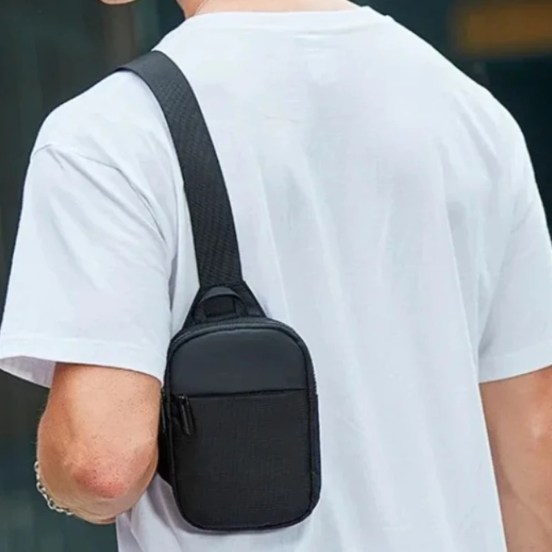 Men's daily casual Oxford cloth crossbody bag, can also be used as a hiking and camping mobile phone bag
