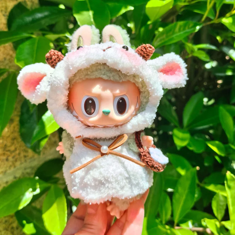 17cm Cute Mini Plush Doll'S Clothes Outfit Accessories For Korea Kpop Exo Labubu Idol Dolls Knitted Lamb Suit Clothing DIY Gift