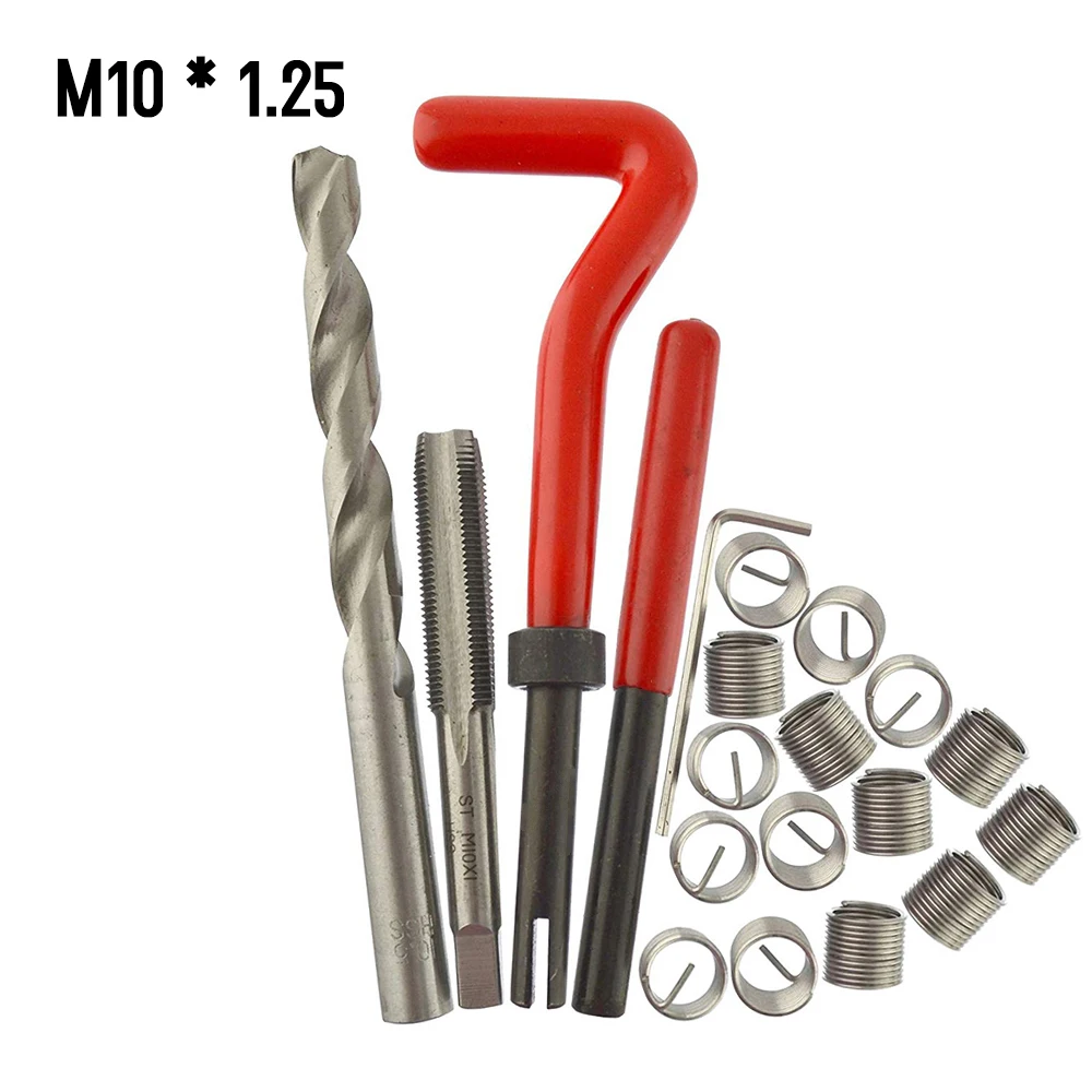 30 Stuks Metrische Draad Reparatie Invoegen Kit M5 M6 M8 M10 M12 M14 Helicoil Auto Pro Spoel Tool M6 * 1.0