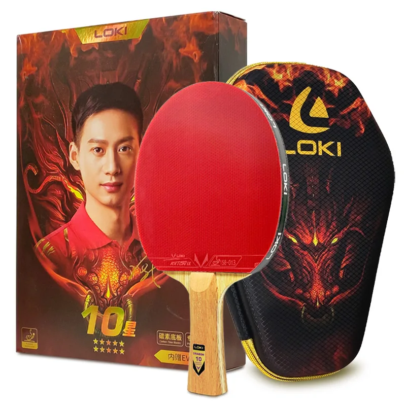 Raquete de tênis de mesa loki original série dragão raquete de ping pong paddle bat profissional 6/7/8/9/10 estrelas para todos os jogadores de nível