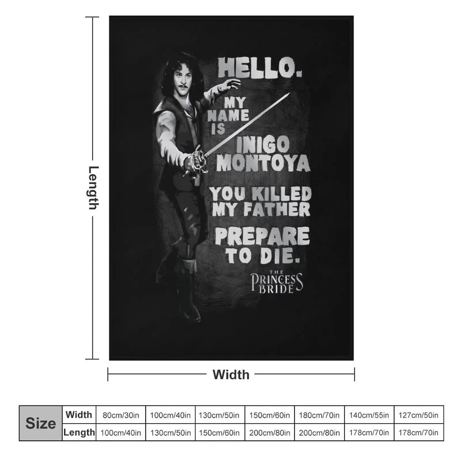 The Princess Bride Hello My Name is Inigo Montoya Throw Blanket Luxury Throw Beach Blankets