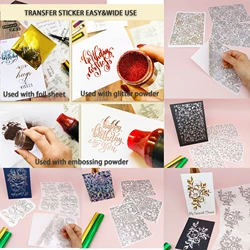 Alinacutle Refinement Sticker Transfer Sheets Foil Transfer Paper Background Embossing Poweder abd Glitter Transfer Paper Sheets