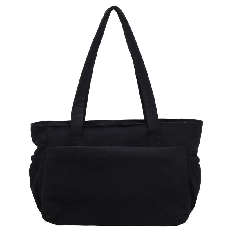 Black Beige Pink Purple Blue Khaki Nylon Tote Bag Large Capacity Lightweight Shoulder Handbag Multi-Pocket Commuter School Women