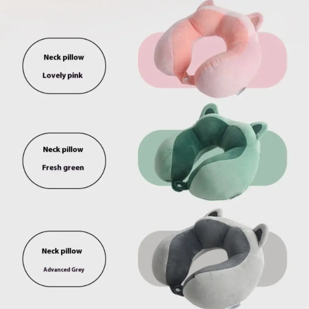 Slow Rebound Travel Neck Pillow Cotton Ergonomic Sleep Camping Pillow Portable Non-deformed Cervical Cushion School/Office