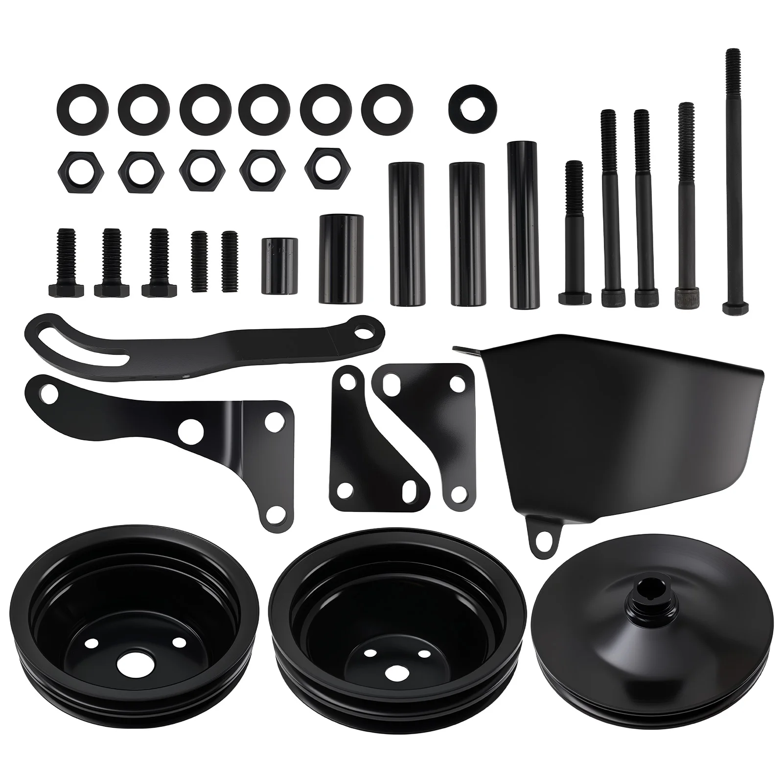 

V-Belt 1/2 Groove Long Water Pump Pulley Kit Steel for Complete Chevy 9158-86