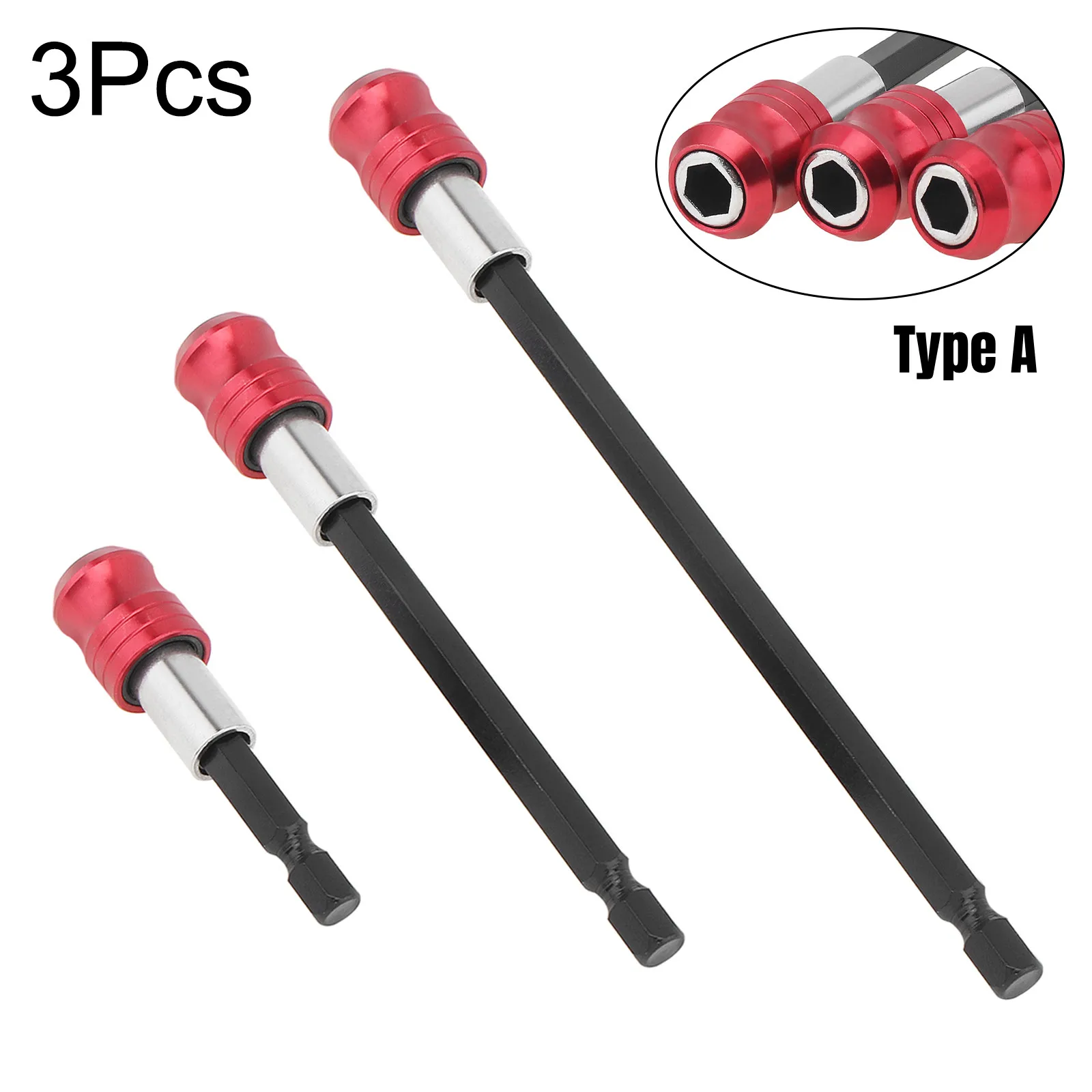 3pcs/set Magnetic Screwdriver Bits Holder Adapter Quick Release Hex Shank Extension Bar Change Socket Screw Driver Drill Bits