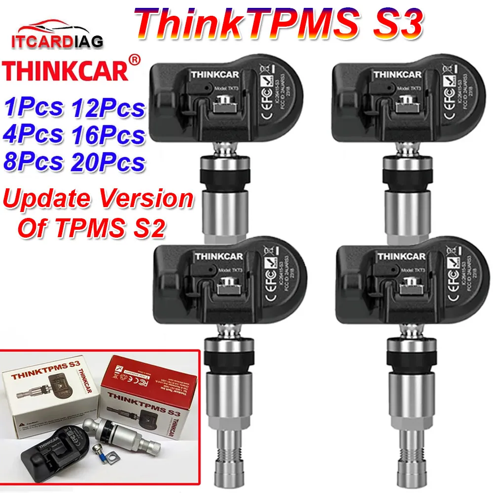 

THINKCAR THINKTPMS S3 Upgrade of S2 Car TPMS Tire Pressure Sensor 315MHz 433MHz Activator Detector Tool Program Relearn Reset