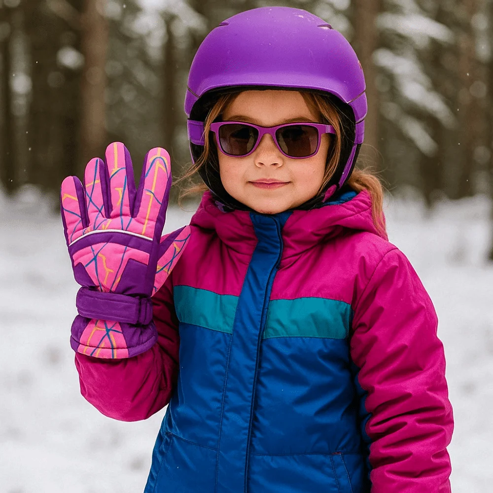 قفازات ثلج متينة مقاومة للماء للأطفال مقاومة للرياح سميكة للأطفال قفازات تزلج حرارية مرنة للشتاء على الجليد على الجليد #3