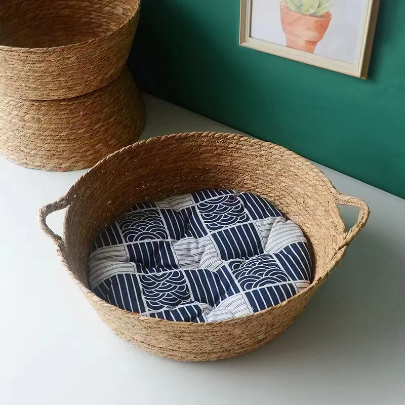 Manual Rattan Woven Cat Nest Four Seasons General Dandelion Woven Cool Nest Cat Bed Cat Scratch Board Pet Products