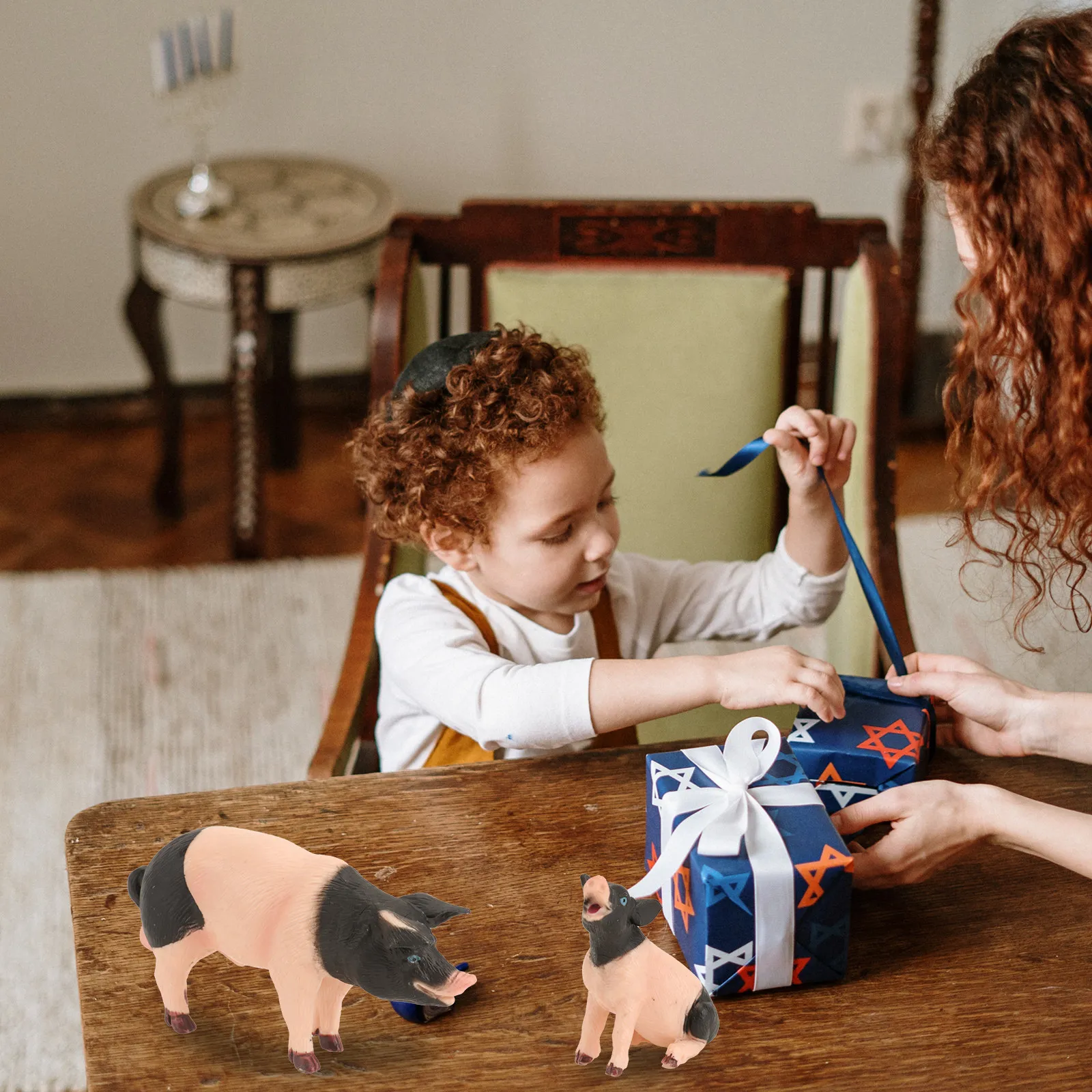 

4Pcs Mini Pig Simulation Farm Animal Plaything Educational Children Collection Poultry Decoration Mini Pig Models