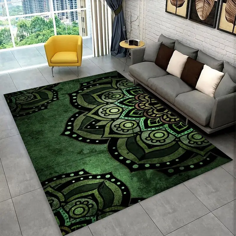 Bohemia Mandala Datura Yoga Flower Large Area Rug Non-slip Carpet for Bedroom Living Room Sofa Doormat Home Decor Floor Mat
