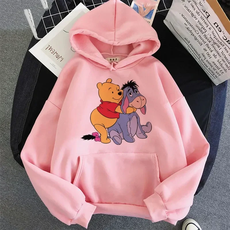 Disney Hoodie Winnie the Pooh Anime Langarm Harajuku Tops Y2k Frauen Sweatshirts übergroße Streetwear Hoodies weiblichen Herbst