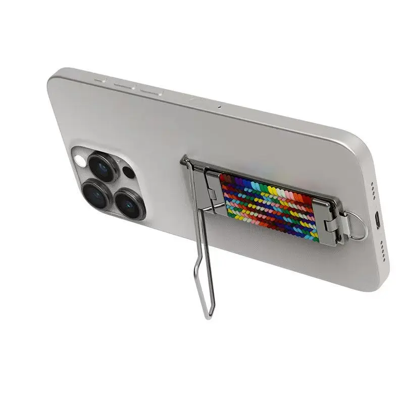 Treppiede universale per telefono cellulare con supporto per cellulare Magsafe con cinturino in metallo Anello mobile Supporti posteriori Sfiato pieghevole