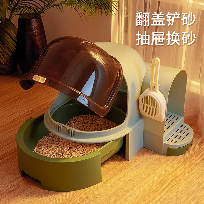 

Cat Litter Basin Totally Enclosed Corridor Cat Toilet Cat Litter Basin Enclosed Drawer Type Extra-large Odor and Sand Proof